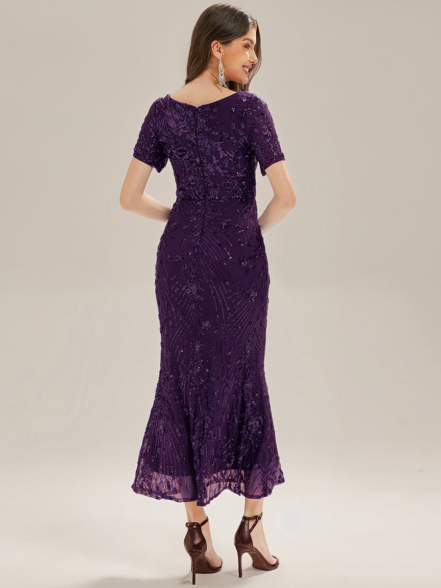 ME02387DP-R2_416cabe0-4e3b-4978-b0f4-a30fb8b9074f Sequin Mermaid Round Neck Dress - Image 61