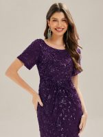 Sequin Mermaid Round Neck Dress - Image 62