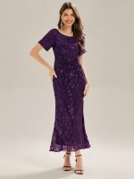 Sequin Mermaid Round Neck Dress - Image 60