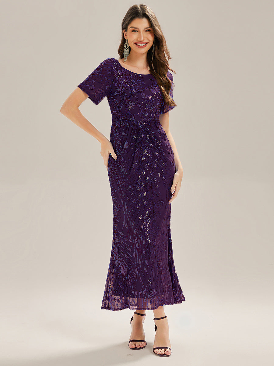 ME02387DP-R_bfe45f1d-bdbf-4596-898a-6260e7e1b5d7 Sequin Mermaid Round Neck Dress - Image 60
