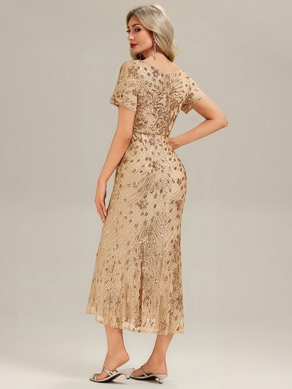 Sequin Mermaid Round Neck Dress - Image 55