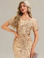 Sequin Mermaid Round Neck Dress - Image 56