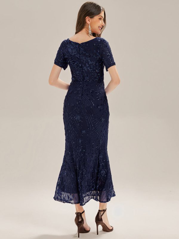 Sequin Mermaid Round Neck Dress - Image 37