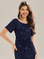 Sequin Mermaid Round Neck Dress - Image 38
