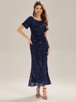 Sequin Mermaid Round Neck Dress - Image 36