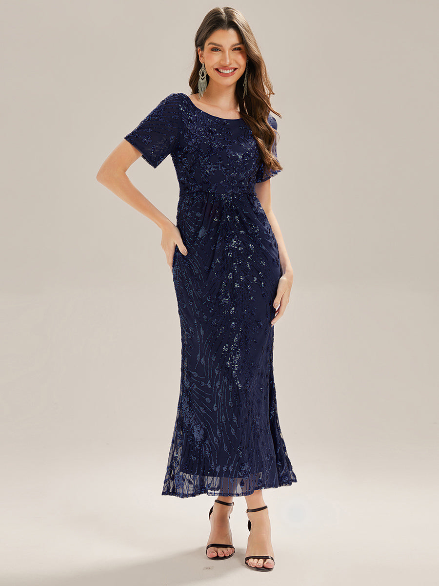 ME02387NB-R_e1882497-b223-4fbe-ac06-0a60d27d2c47 Sequin Mermaid Round Neck Dress - Image 36