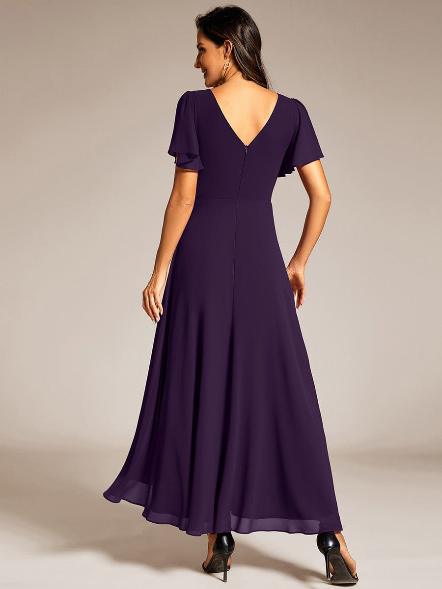 ME41981DP-R2 Double V-Neck Waist Trimmed Chiffon Formal Evening Dress - Image 43