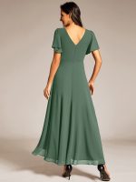 Double V-Neck Waist Trimmed Chiffon Formal Evening Dress - Image 47