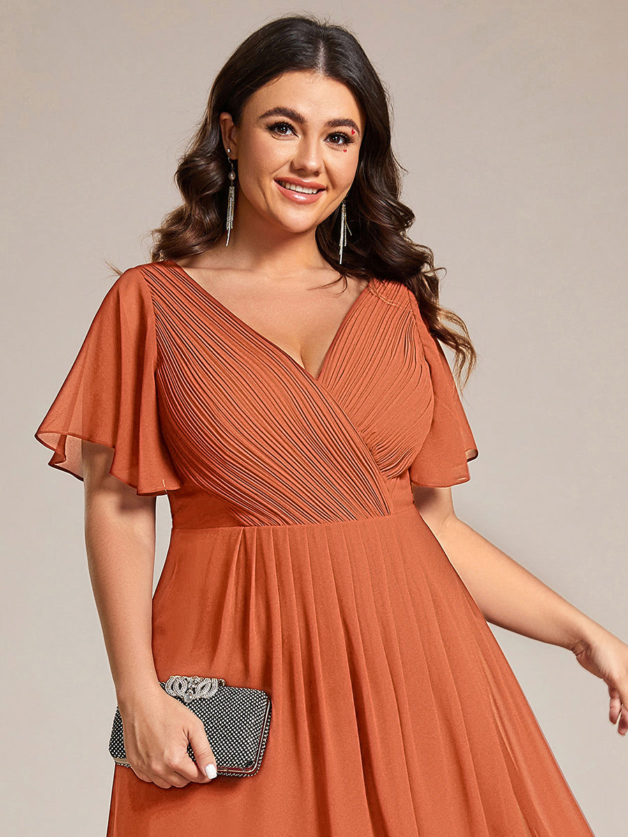 MG01923BM-PR3_6ec11260-27d9-4420-b723-19cc0d421479 Plus Size Double V-Neck Ruffles Sleeve Chiffon Midi Wedding Guest Dress - Image 87