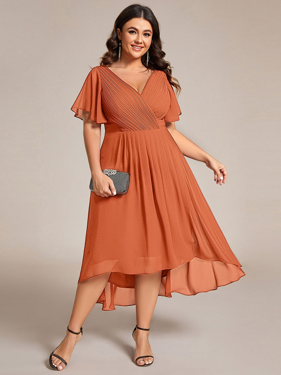 MG01923BM-PR_419458be-20de-457a-8321-15db56fe708a Plus Size Double V-Neck Ruffles Sleeve Chiffon Midi Wedding Guest Dress - Image 85