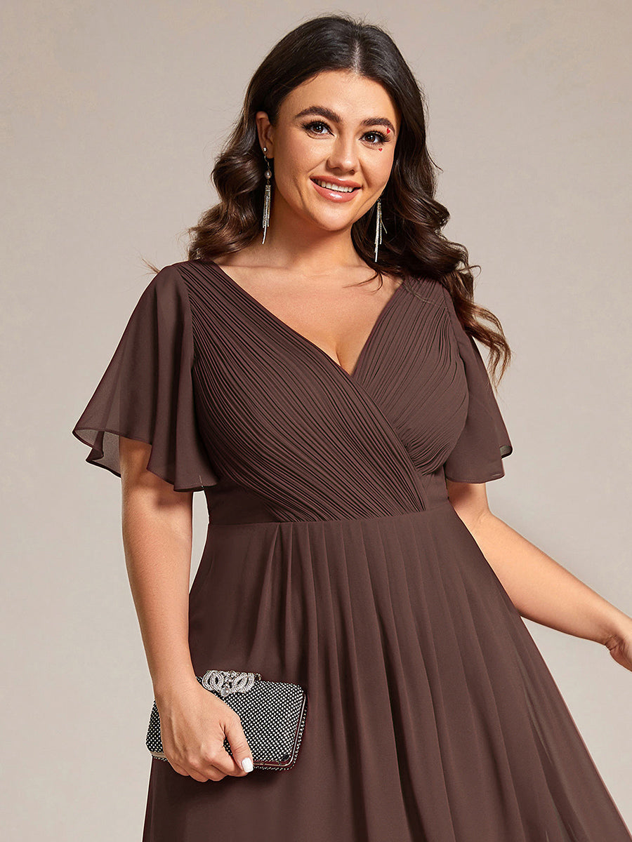 MG01923ES-PR3_3a5a4414-4fba-4cb2-b16c-0750917239c7 Plus Size Double V-Neck Ruffles Sleeve Chiffon Midi Wedding Guest Dress - Image 93