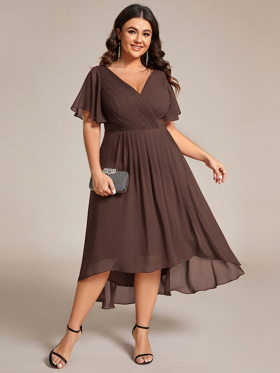 MG01923ES-PR_90bc61ad-0e03-4bb5-908e-387eac187b6a Plus Size Double V-Neck Ruffles Sleeve Chiffon Midi Wedding Guest Dress - Image 91