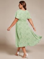 Chic A-Line Pleated Knee-Length Flowy Chiffon Wedding Guest Dress - Image 48