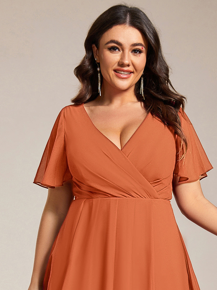 MG02084BM-PR3_a7aa9581-1818-46b4-99da-9a70d16cf20b Plus Size Chiffon Short Sleeves Pleated V-Neck A-Line Midi Wedding Guest Dress - Image 107