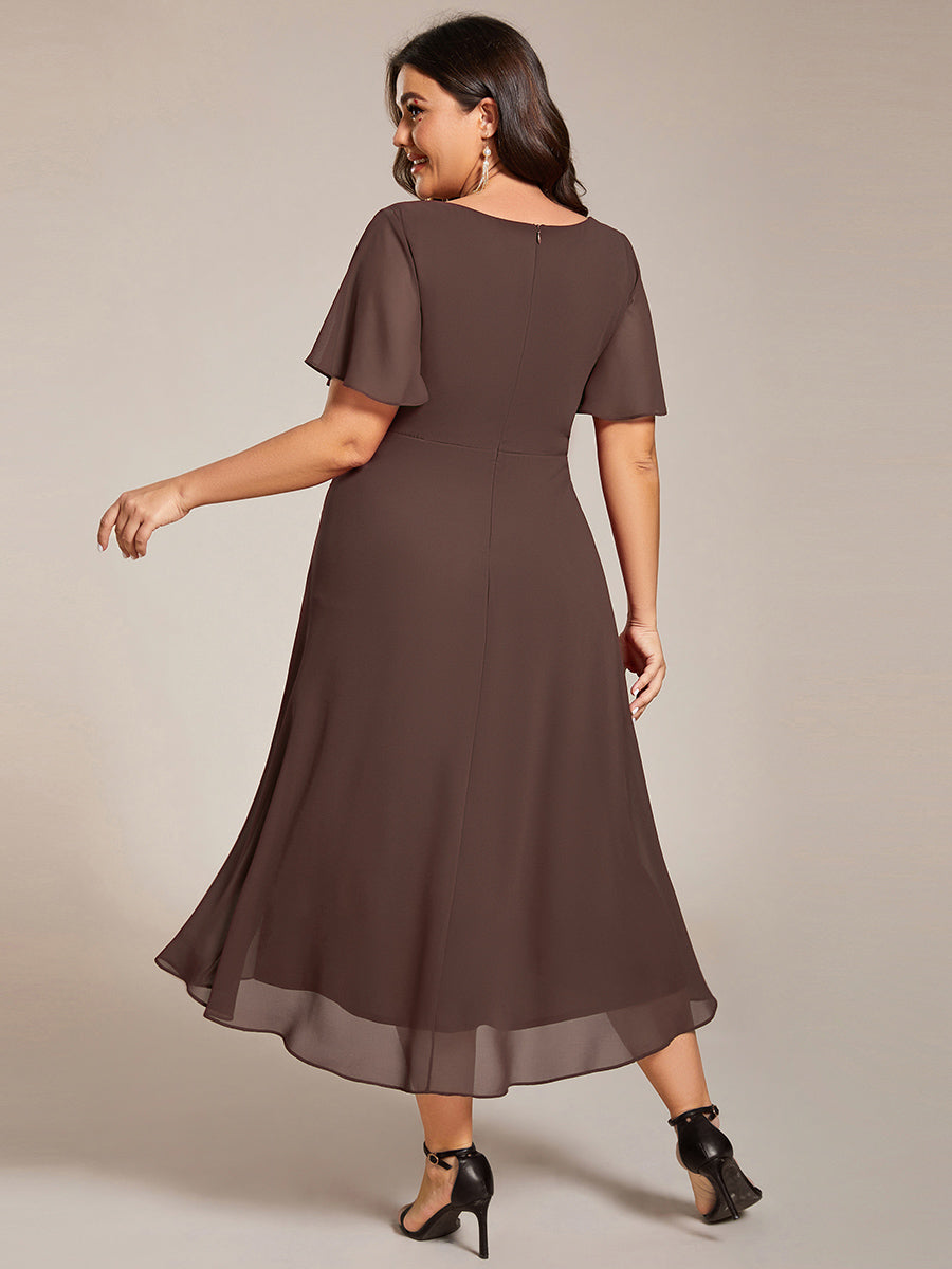 MG02084ES-PR2_2d920ae5-c2b3-4cdb-9814-d177c84a255d Plus Size Chiffon Short Sleeves Pleated V-Neck A-Line Midi Wedding Guest Dress - Image 112