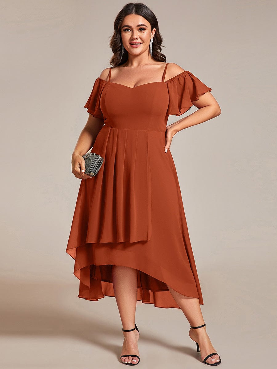 MG02103BO-PR_22153273-32fe-4a3e-8440-229923b13348 Plus Size Cold Shoulder Sweetheart Necklin Chiffon Midi Wedding Guest Dress - Image 61