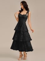 Bow Straps Floral Lace Tiered Dress - Image 9