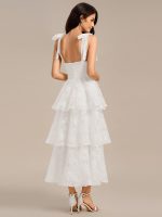 Bow Straps Floral Lace Tiered Dress - Image 15