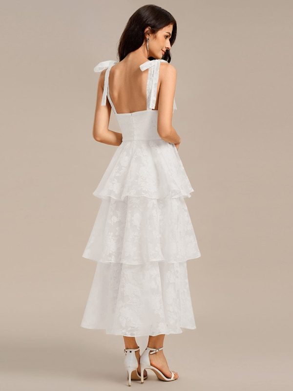 Bow Straps Floral Lace Tiered Dress - Image 15