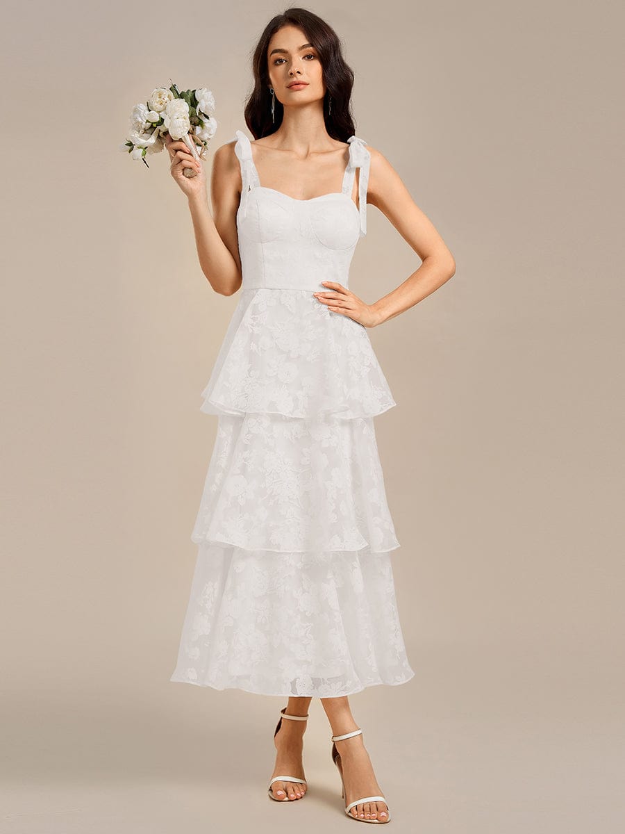 MG02429CR-R4 Bow Straps Floral Lace Tiered Dress - Image 18