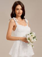 Bow Straps Floral Lace Tiered Dress - Image 16