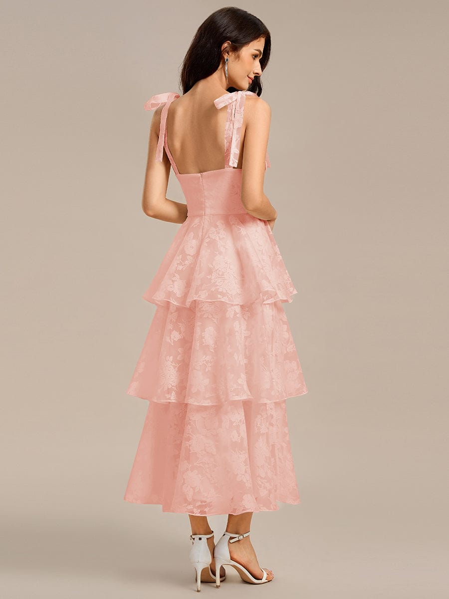 MG02429PK-R2 Bow Straps Floral Lace Tiered Dress - Image 20