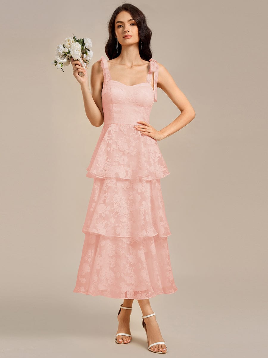 MG02429PK-R4 Bow Straps Floral Lace Tiered Dress - Image 19