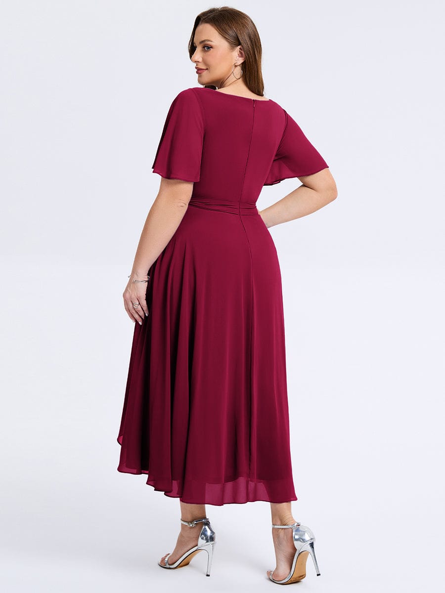 MG02454BD-PR2 Plus Size Tie Knot Chiffon Wedding Guest Dress - Image 7