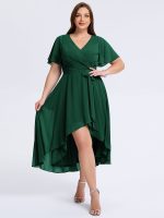 Plus Size Tie Knot Chiffon Wedding Guest Dress - Image 15