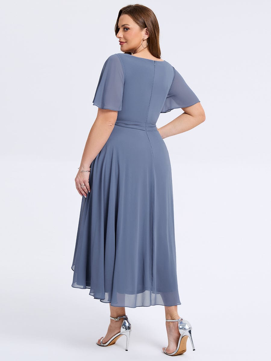 MG02454DN-PR2 Plus Size Tie Knot Chiffon Wedding Guest Dress - Image 2