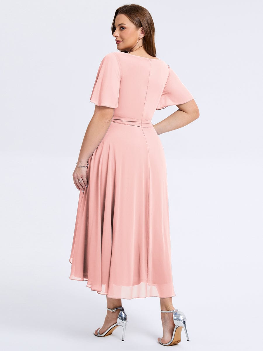 MG02454PK-PR2 Plus Size Tie Knot Chiffon Wedding Guest Dress - Image 22