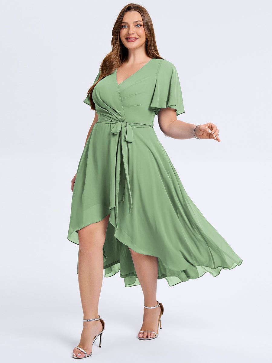 MG02454SG-PR3 Plus Size Tie Knot Chiffon Wedding Guest Dress - Image 29