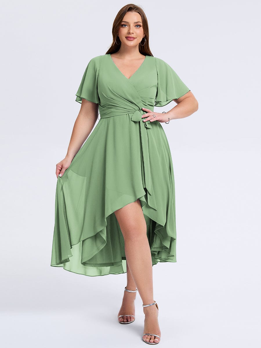MG02454SG-PR4 Plus Size Tie Knot Chiffon Wedding Guest Dress - Image 30