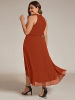 Midi Halter Neck Chiffon Wedding Guest Dress with Sleeveless and A-Line - Image 88