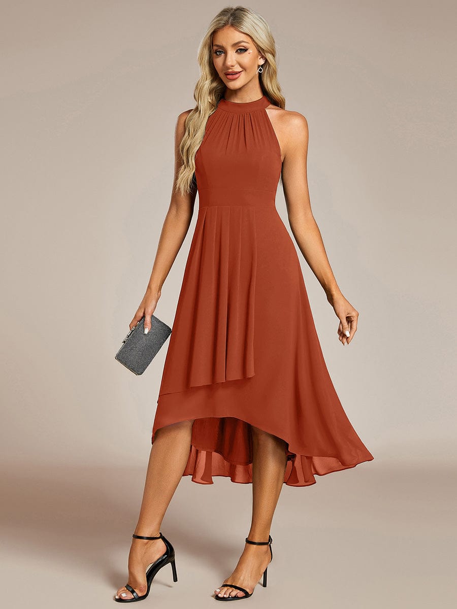 MG31926BO-R_407e3e98-289f-4495-b5df-447d71cbb2b7 Midi Halter Neck Chiffon Wedding Guest Dress with Sleeveless and A-Line - Image 85