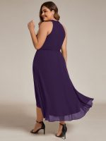 Midi Halter Neck Chiffon Wedding Guest Dress with Sleeveless and A-Line - Image 84