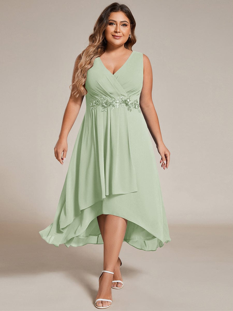 MG41926MG-PR_44db0887-2aa2-4a3f-907d-085971c3c779 Sleeveless V-Neck High Low Wedding Guest Dress with Floral Applique - Image 53