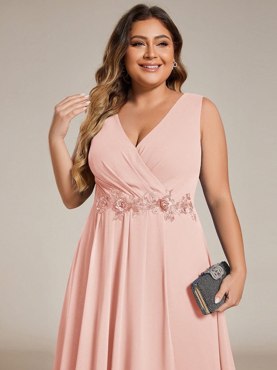 MG41926PK-PR5_8b7d4d81-1540-45cc-b2c1-b03431ecf762 Sleeveless V-Neck High Low Wedding Guest Dress with Floral Applique - Image 67
