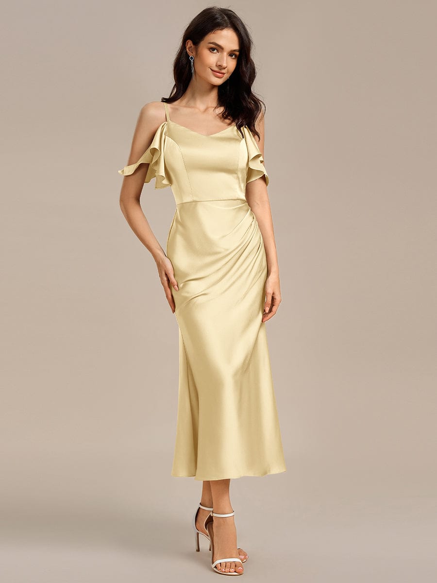 MS02399YL-R4 Ruffled Off Shoulder Satin Midi Mermaid Bridesmaid Dress - Image 26