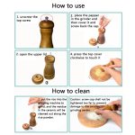 8 inch Length Classical Wooden Pepper Spice Salt Mill Grinder Muller - Image 8