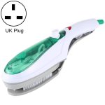 Handheld Garment Steamer Brush Portable Clothes Steam Iron, UK Plug 220V(Green)