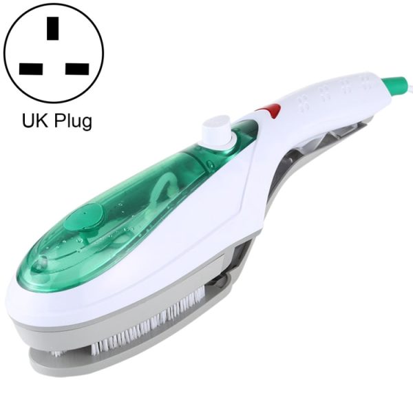 Handheld Garment Steamer Brush Portable Clothes Steam Iron, UK Plug 220V(Green) - Image 1