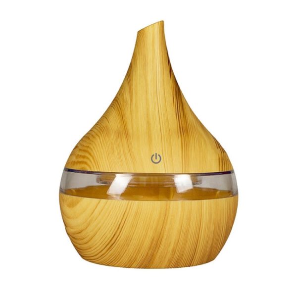 300ml USB Electric Aroma Air Diffuser Wood Ultrasonic Air Humidifier Essential Oil Aromatherapy Cool Mist Maker(Oblique Mouth Light Wood Grain) - Image 1