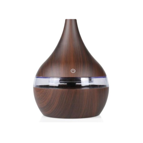 300ml USB Electric Aroma Air Diffuser Wood Ultrasonic Air Humidifier Essential Oil Aromatherapy Cool Mist Maker(Flat Mouth Deep Wood Grain) - Image 1