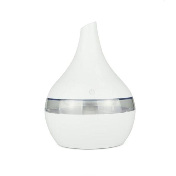 300ml USB Electric Aroma Air Diffuser Wood Ultrasonic Air Humidifier Essential Oil Aromatherapy Cool Mist Maker(White) - Image 1