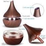 300ml USB Electric Aroma Air Diffuser Wood Ultrasonic Air Humidifier Essential Oil Aromatherapy Cool Mist Maker(Flat Mouth Deep Wood Grain) - Image 4
