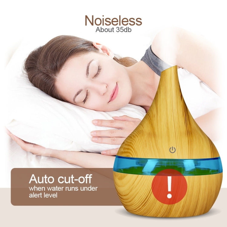 TBD0363740301_B5 300ml USB Electric Aroma Air Diffuser Wood Ultrasonic Air Humidifier Essential Oil Aromatherapy Cool Mist Maker(Flat Mouth Deep Wood Grain) - Image 6