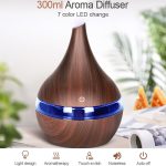 300ml USB Electric Aroma Air Diffuser Wood Ultrasonic Air Humidifier Essential Oil Aromatherapy Cool Mist Maker(Oblique Deep Wood Grain) - Image 8
