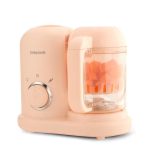 Multifunction Baby Food Cooking Maker Steamer Mixing Grinder Food Supplementary Machine EU Plug(Pink)