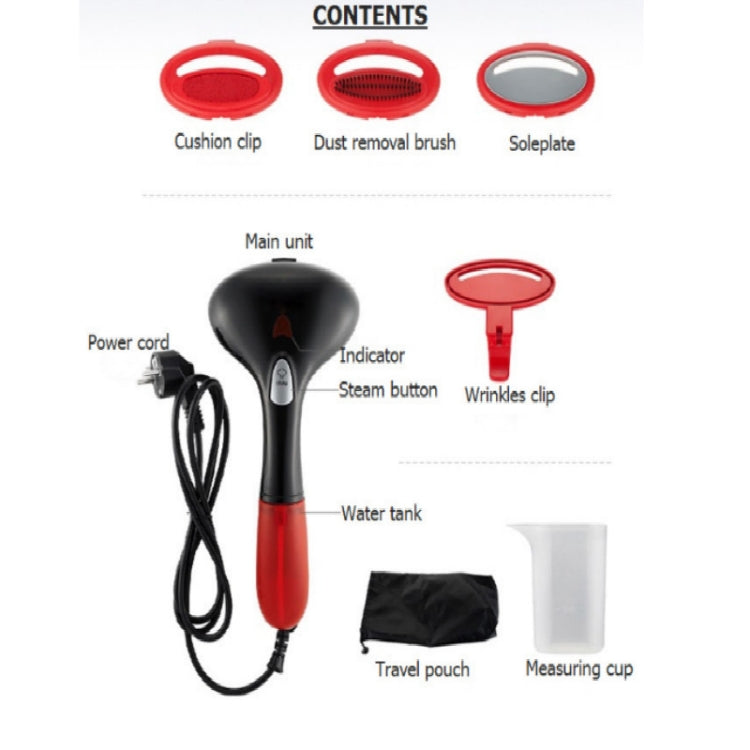 TBD0378292202A_4 1500W Portable Handheld Household Clothes Steam Iron Garment Steamer, Plug Type: 230V UK Plug(Black) - Image 5